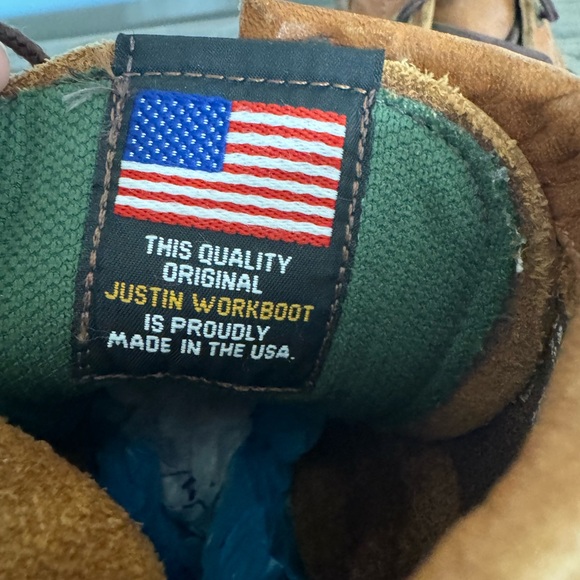 Justin Conductor Steel Toe Work Boots Lace Up Double Comfort Mens 9.5 - Picture 7 of 9